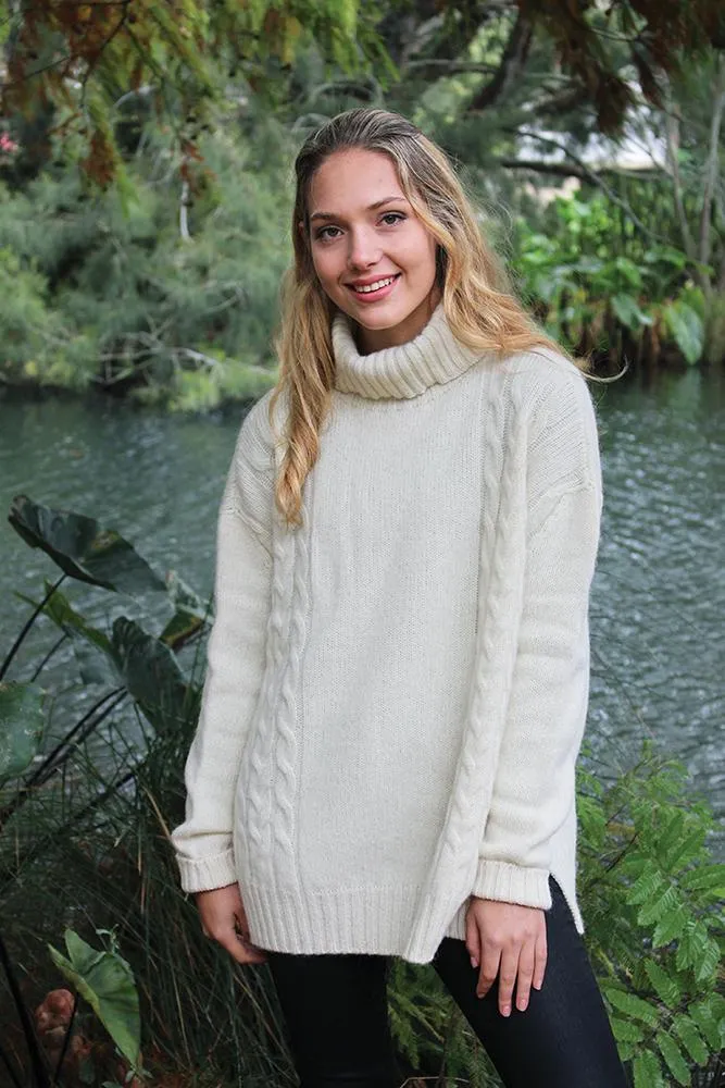 ALPACA CABLE TURTLE NECK JUMPER