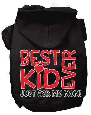 Ask My Mom Screen Print Dog Hoodie Black Xxl