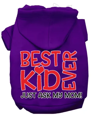 Ask My Mom Screen Print Dog Hoodie Purple Xxl