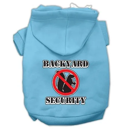 Backyard Security Screen Print Pet Hoodies Baby Blue Size Xs (8)