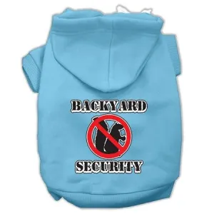 Backyard Security Screen Print Pet Hoodies Baby Blue Size Xs (8)