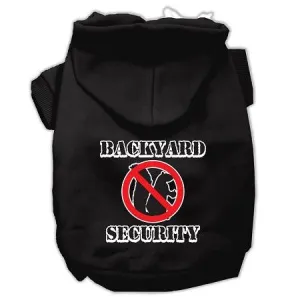 Backyard Security Screen Print Pet Hoodies Black Size M (12)