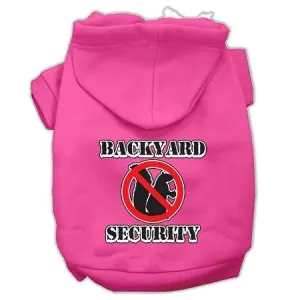 Backyard Security Screen Print Pet Hoodies Bright Pink Size XXL (18)