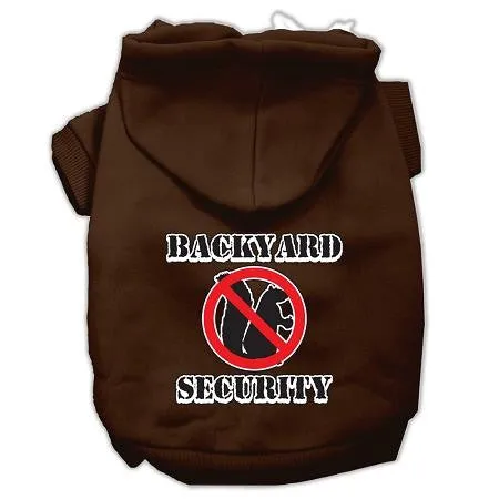 Backyard Security Screen Print Pet Hoodies Brown Size XXXL(20)