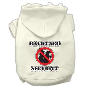 Backyard Security Screen Print Pet Hoodies Cream Size M (12)