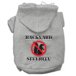 Backyard Security Screen Print Pet Hoodies Grey Size M (12)