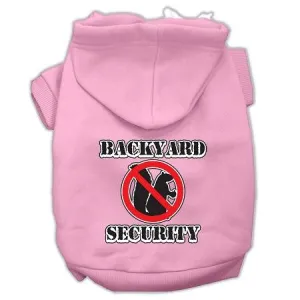 Backyard Security Screen Print Pet Hoodies Light Pink Size M (12)