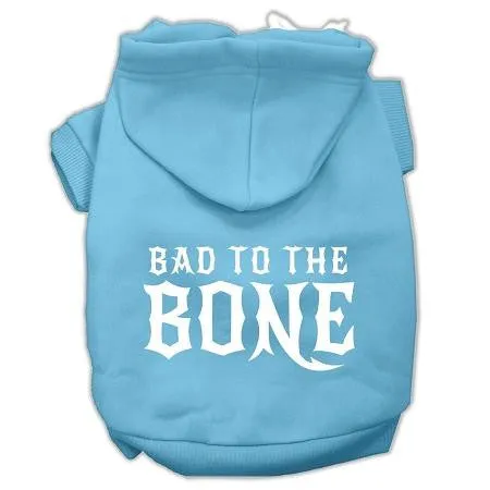 Bad To The Bone Dog Pet Hoodies Baby Blue Size Sm (10)