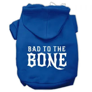 Bad To The Bone Dog Pet Hoodies Blue Size Sm (10)