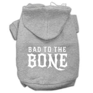 Bad To The Bone Dog Pet Hoodies Grey Size Xl (16)