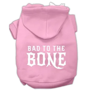 Bad To The Bone Dog Pet Hoodies Light Pink Size Med (12)