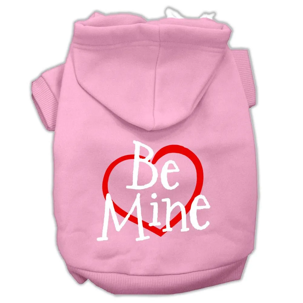 Be Mine Screen Print Pet Hoodies Light Pink Size Sm (10)