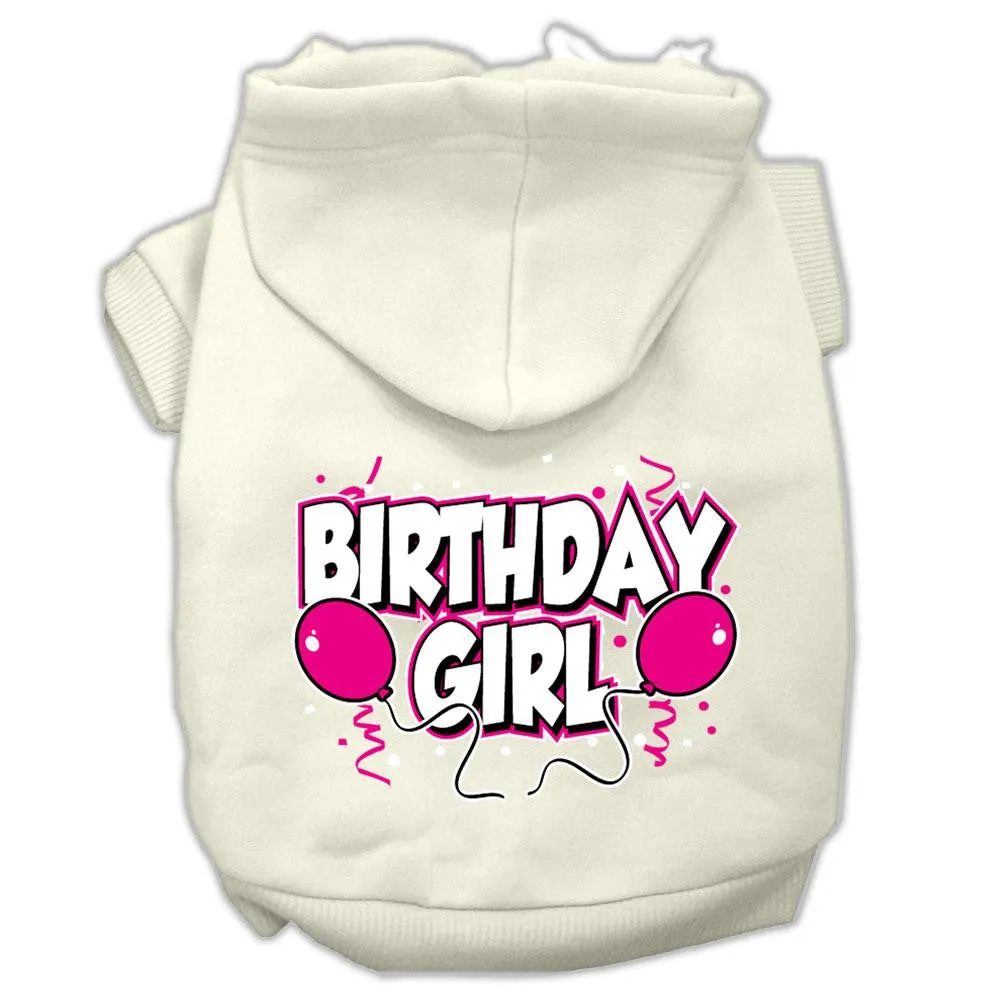 Birthday Girl Screen Print Pet Hoodies Cream Size XS (8)