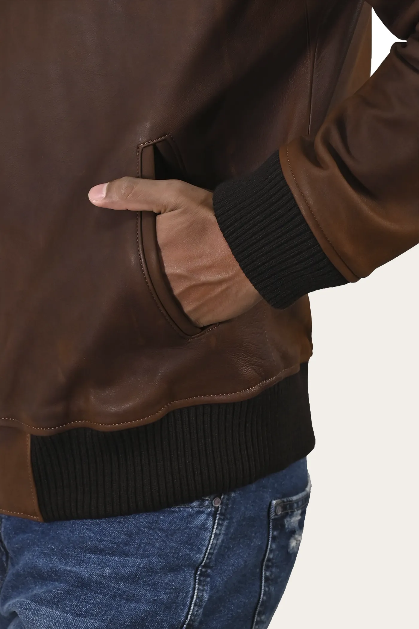 Classic Leather Bomber Jacket