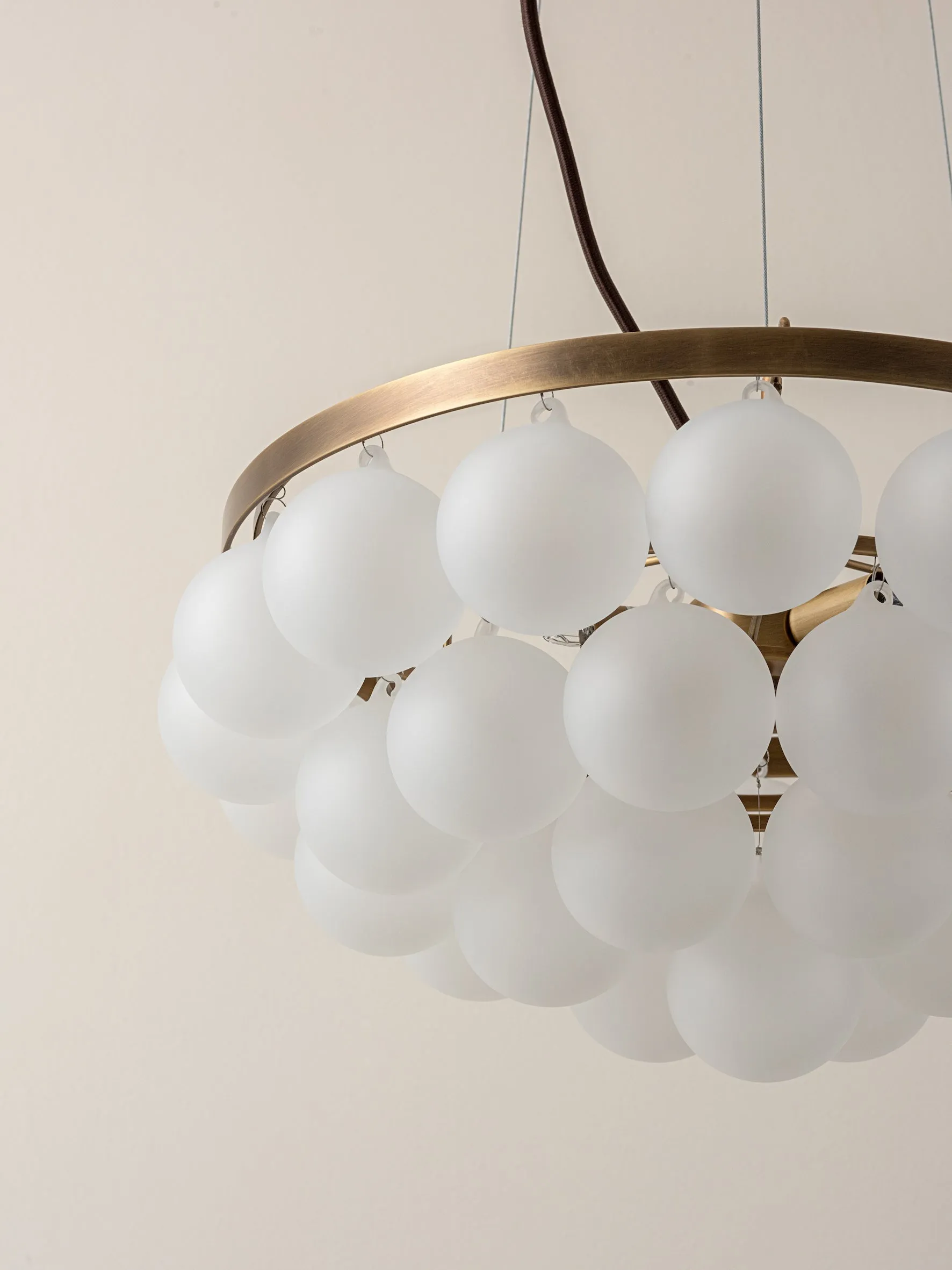 Cloudia - 3 light small white frosted brass chandelier