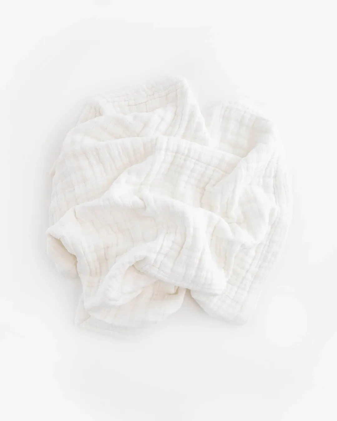 Cotton Muslin Baby Quilt - White