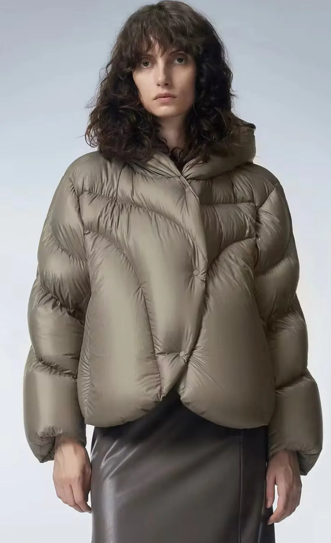 Cozy Women's Hooded Duck Down Jacket. Jacket big size