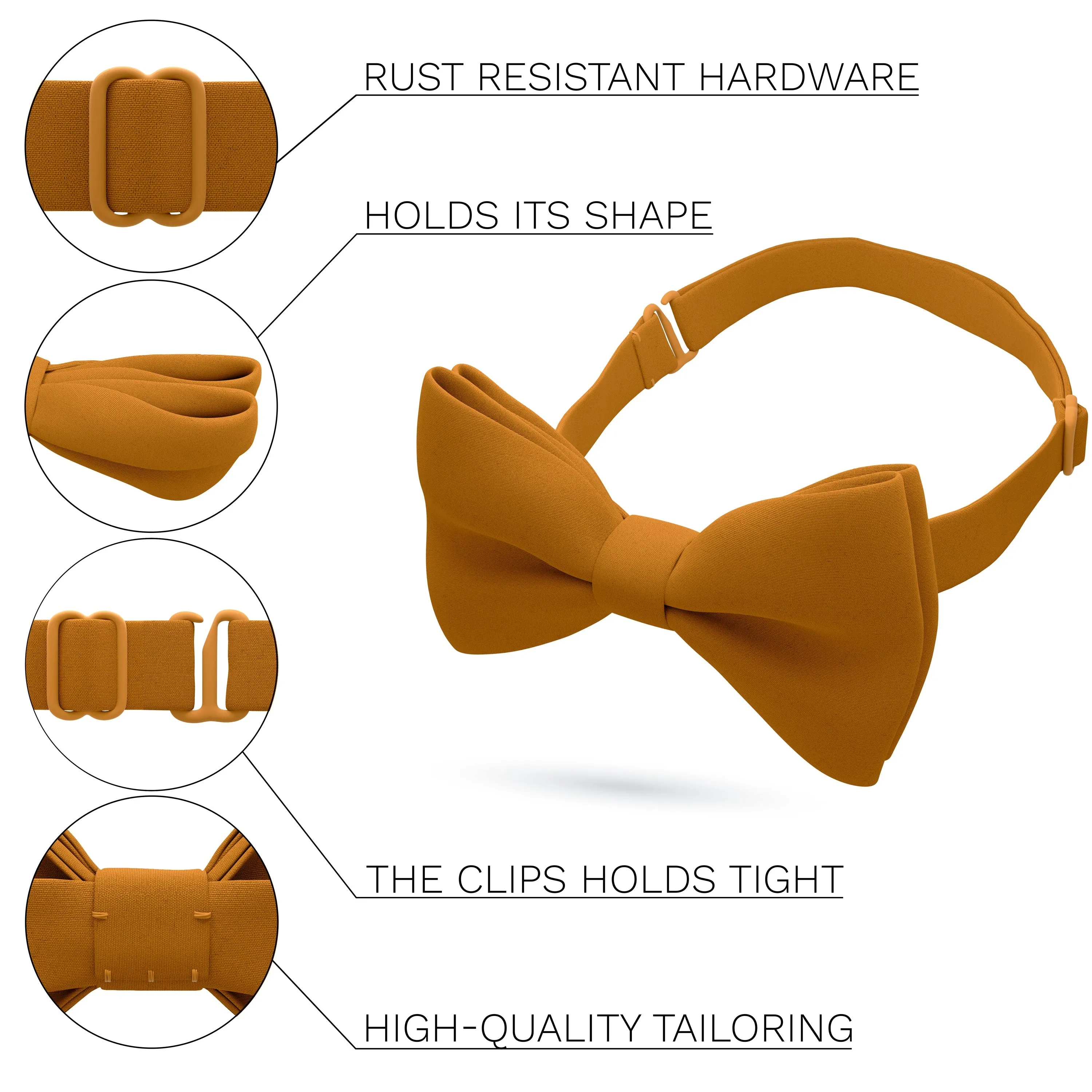 Crape Butterscotch Bow Tie