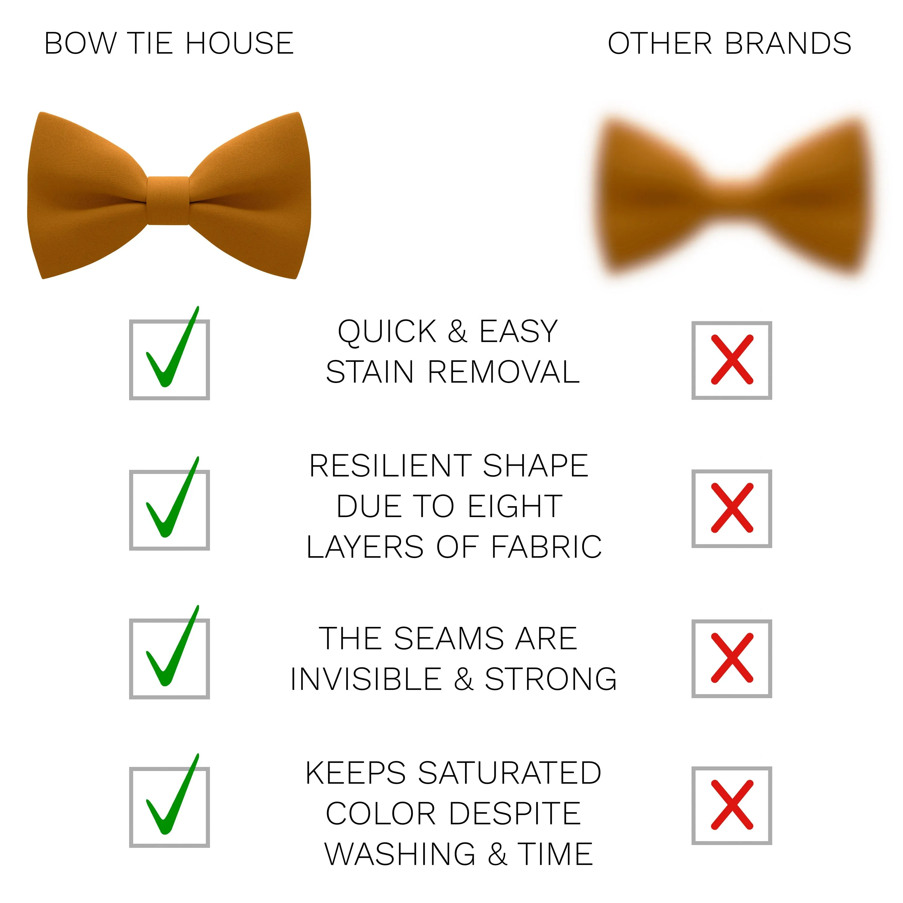 Crape Butterscotch Bow Tie