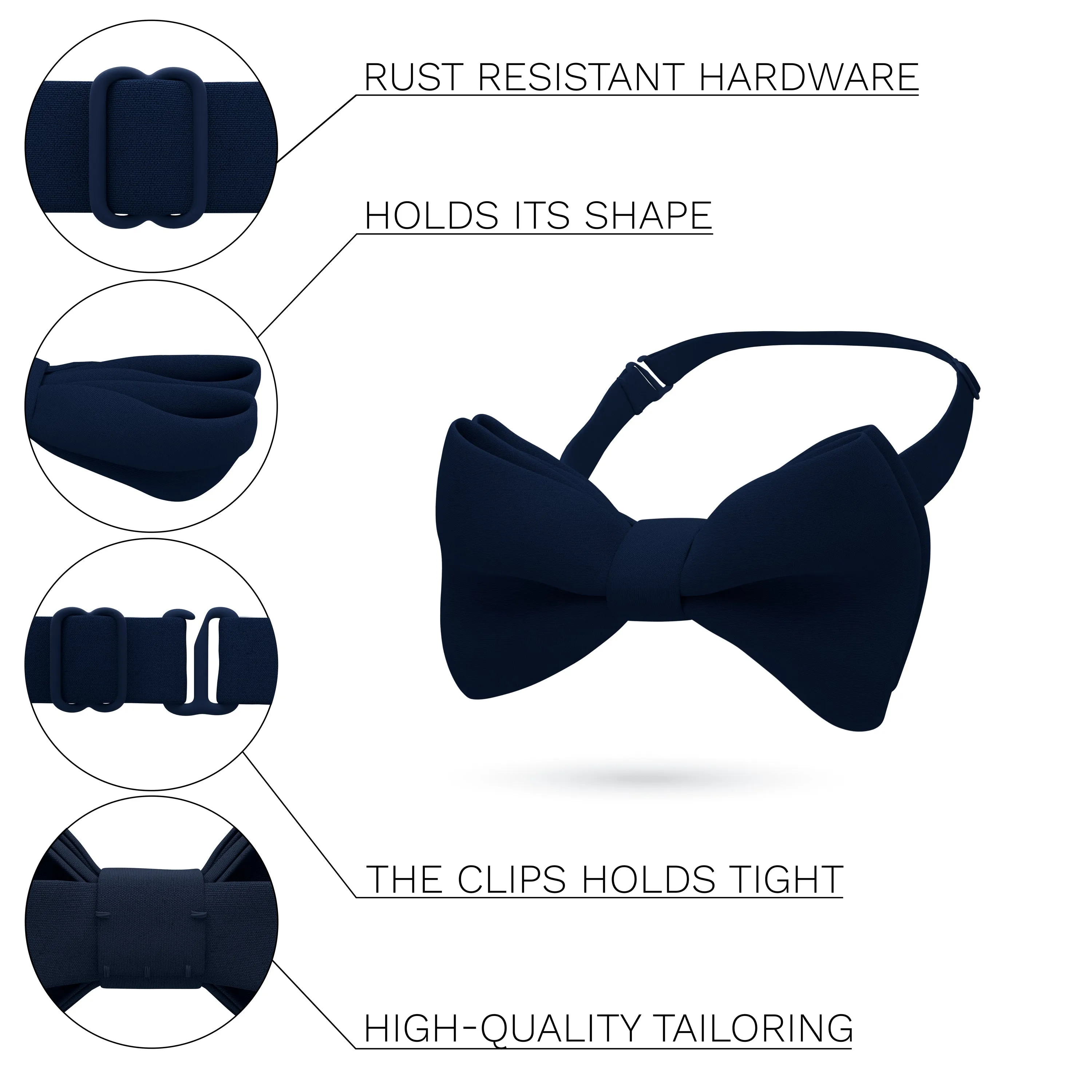 Crape Navy Blazer Bow Tie