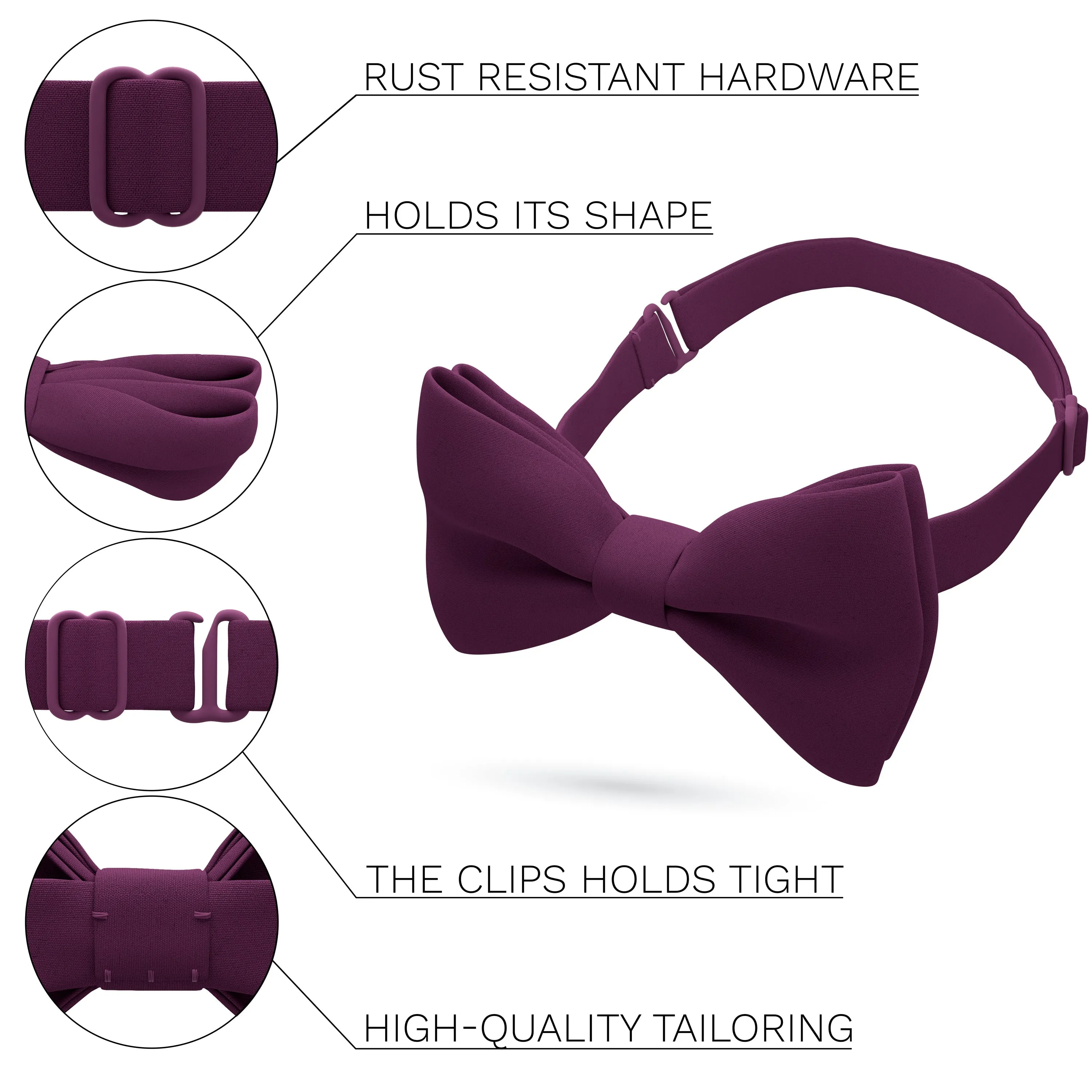 Crape Plum Bow Tie