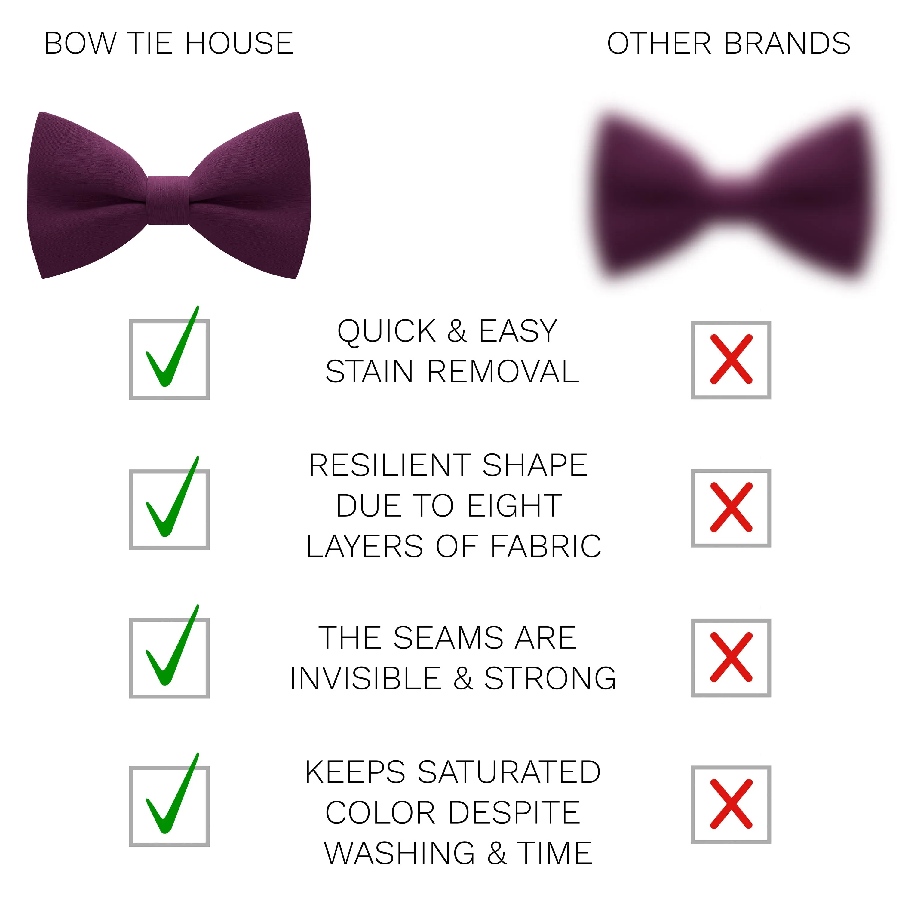 Crape Plum Bow Tie