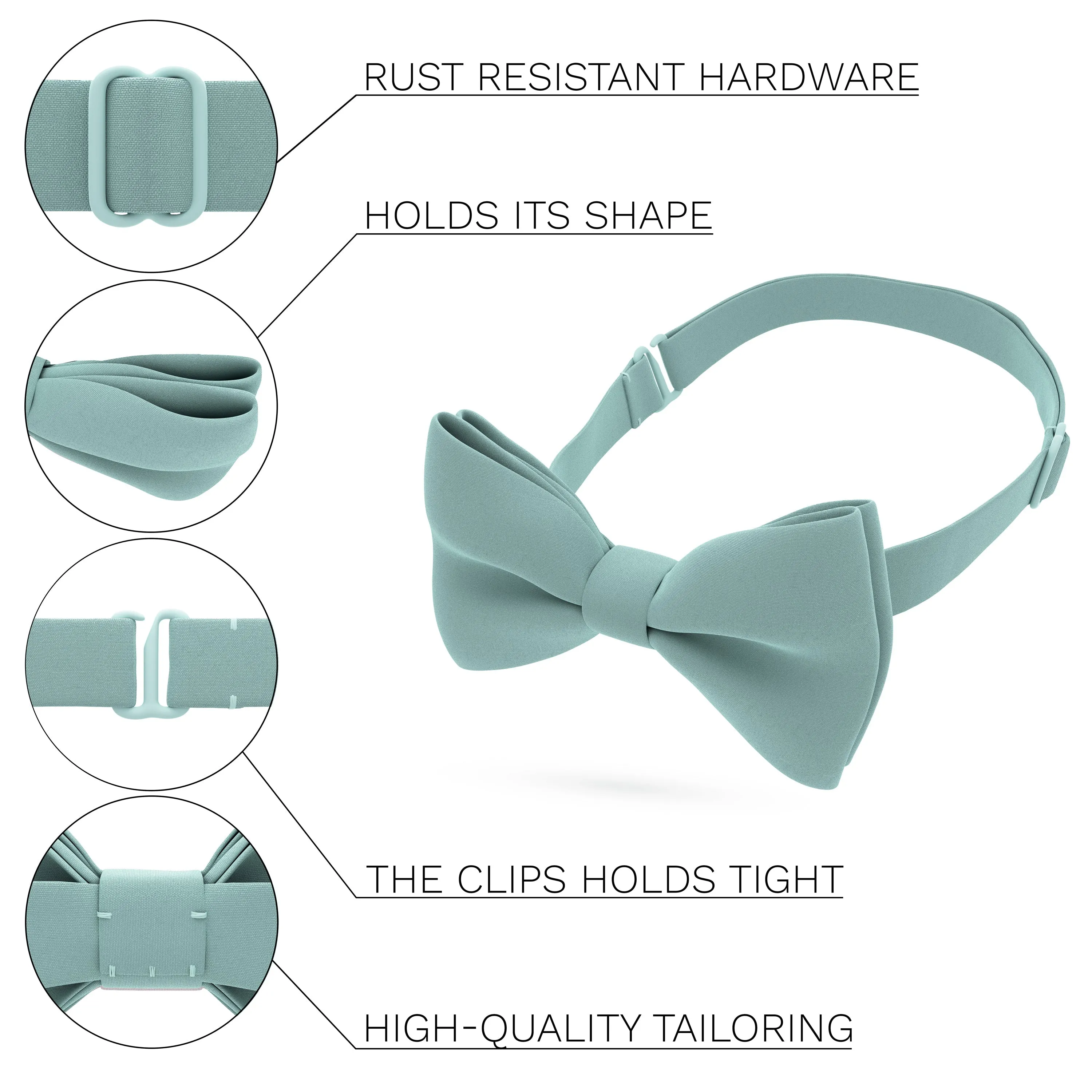 Crape Sage Green Bow Tie