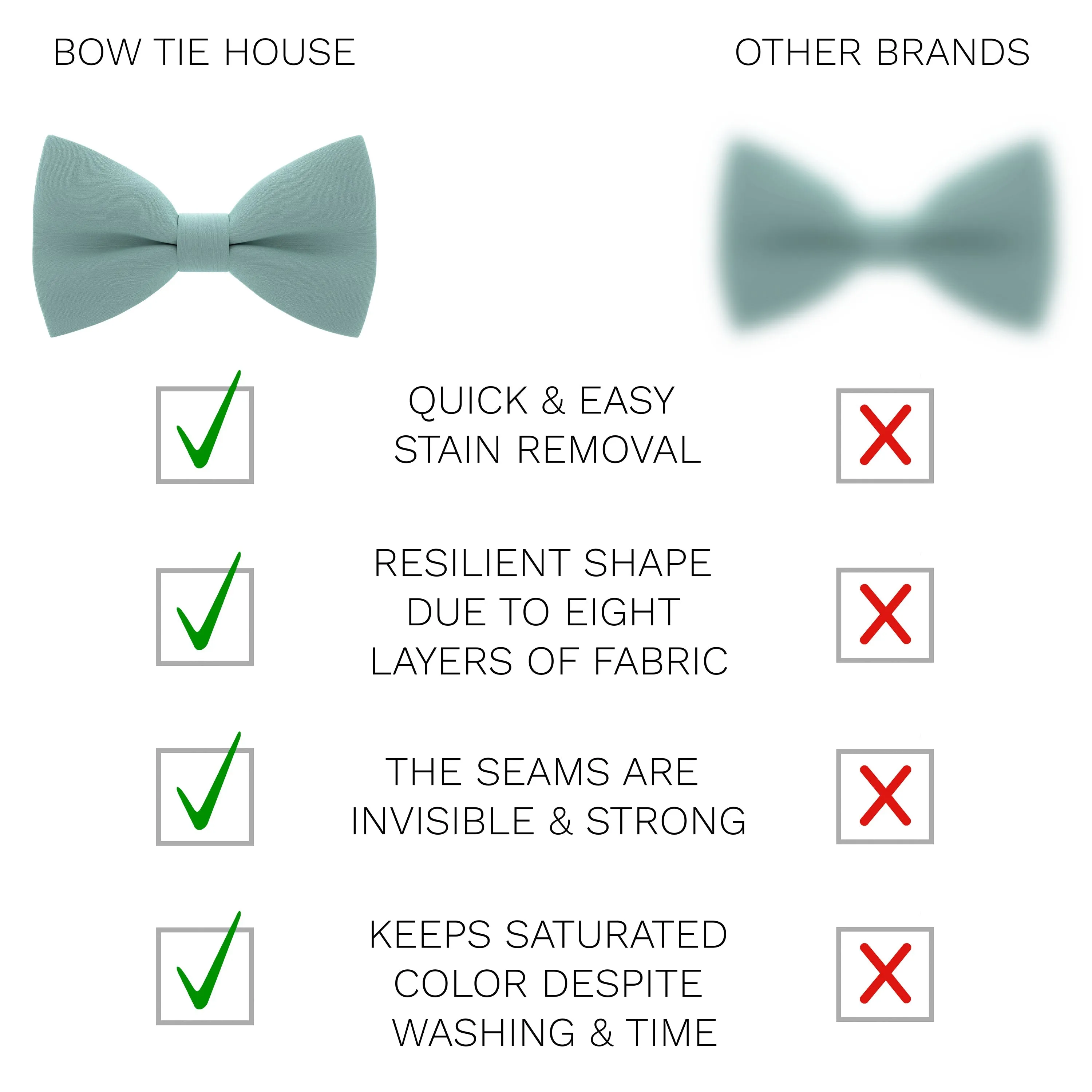 Crape Sage Green Bow Tie