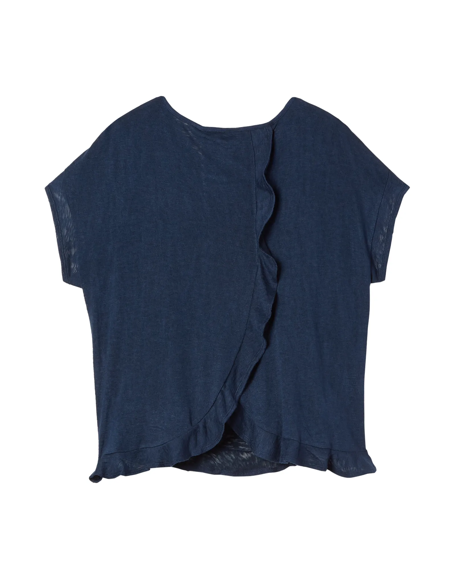 Faith Ruffle Dolman Top | Navy