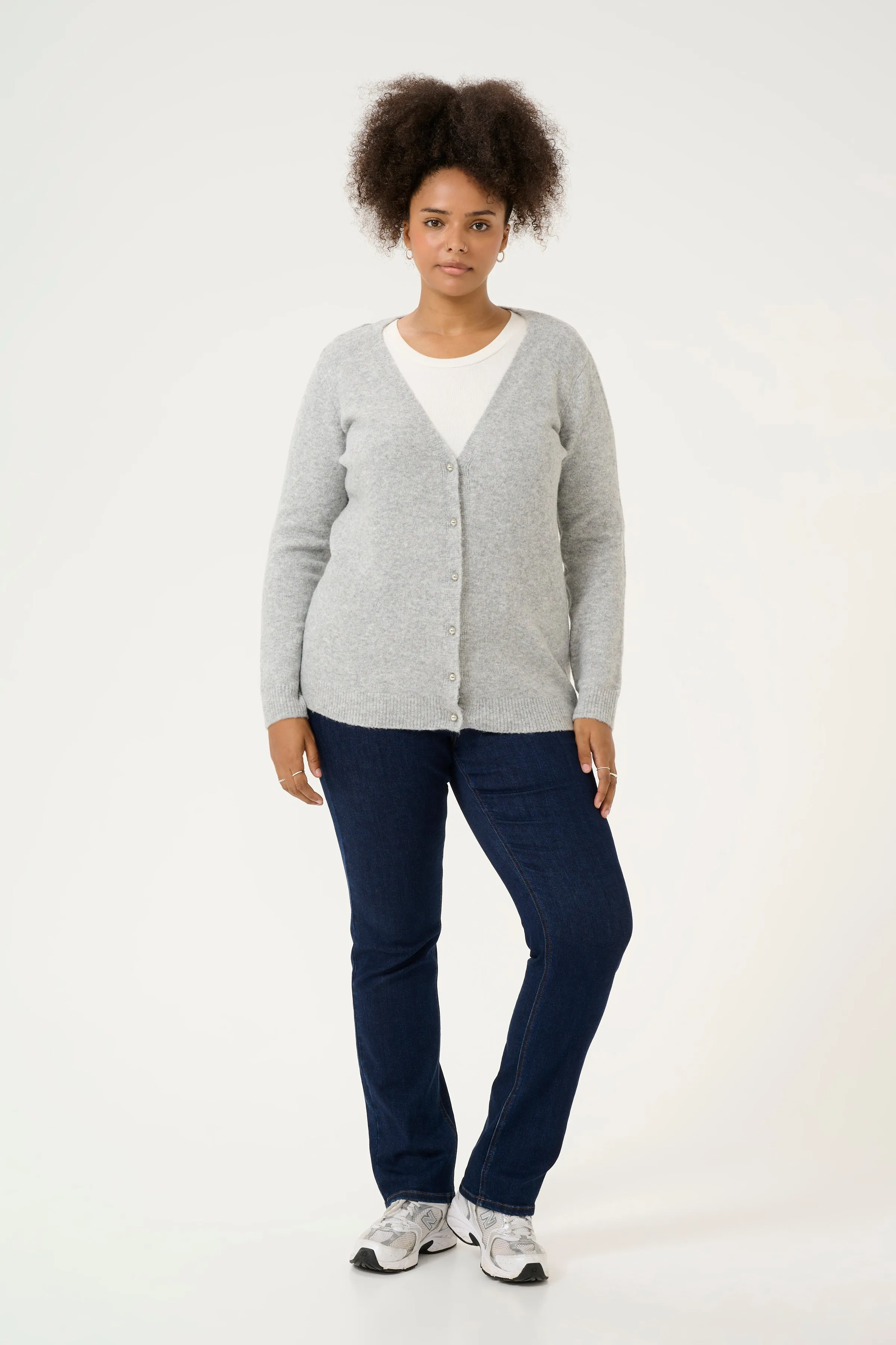 Kaffe Curve Sylvia Cardigan in Grey