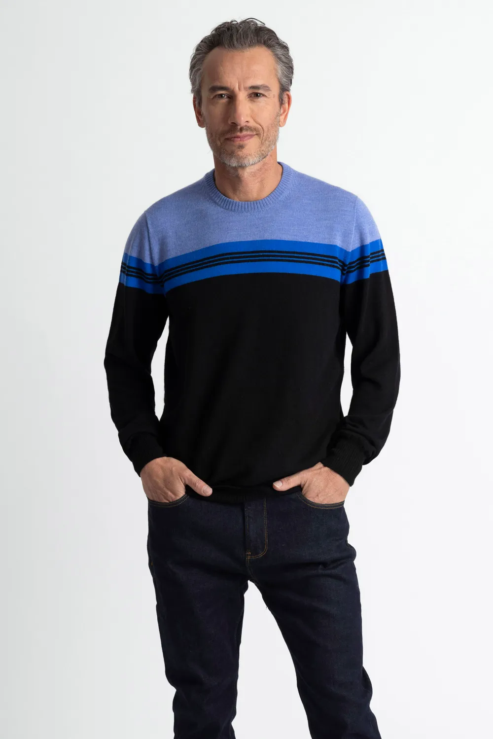 MEN'S  VARIEGATED CREW NECK JUMPER