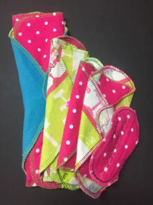 Mixed Prints Set Try 5 MamaBear LadyWear Quick-Dry cloth menstrual pads - Heavy, Medium, Light Flow, Daily & Petal