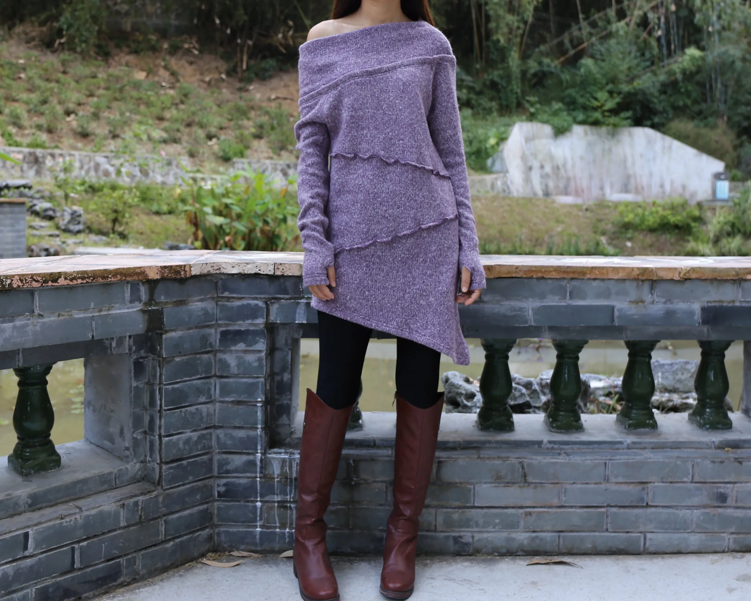 off shoulder sweaters, Cowl neck sweater, tunic dress, Pullover sweater, oversized sweaters with thumb holes, long sweaters (Y1112)