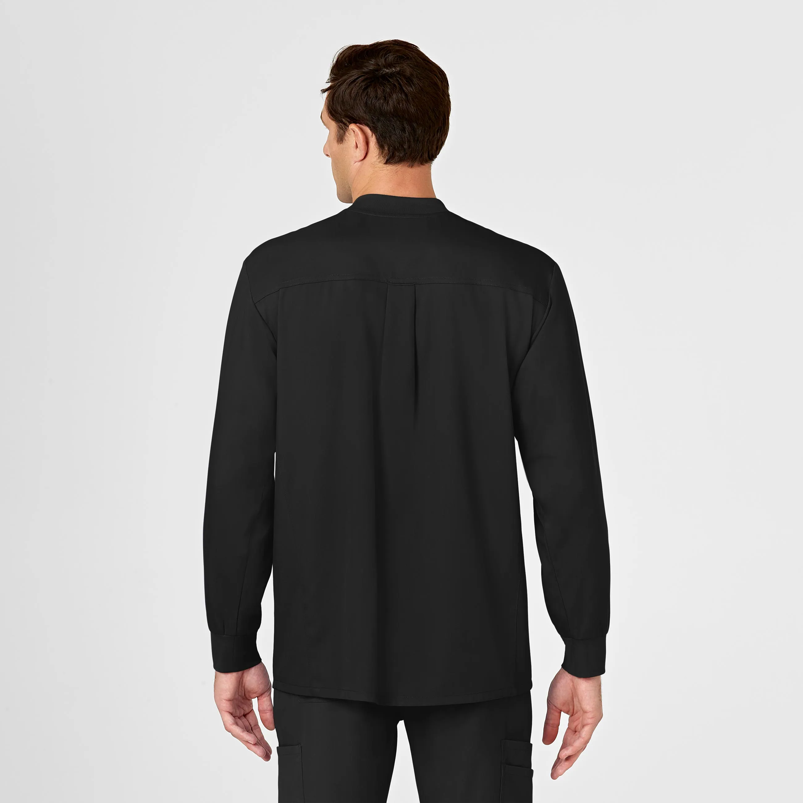 PRO Men's Snap Front Scrub Jacket - Black