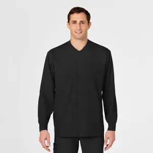 PRO Men's Snap Front Scrub Jacket - Black