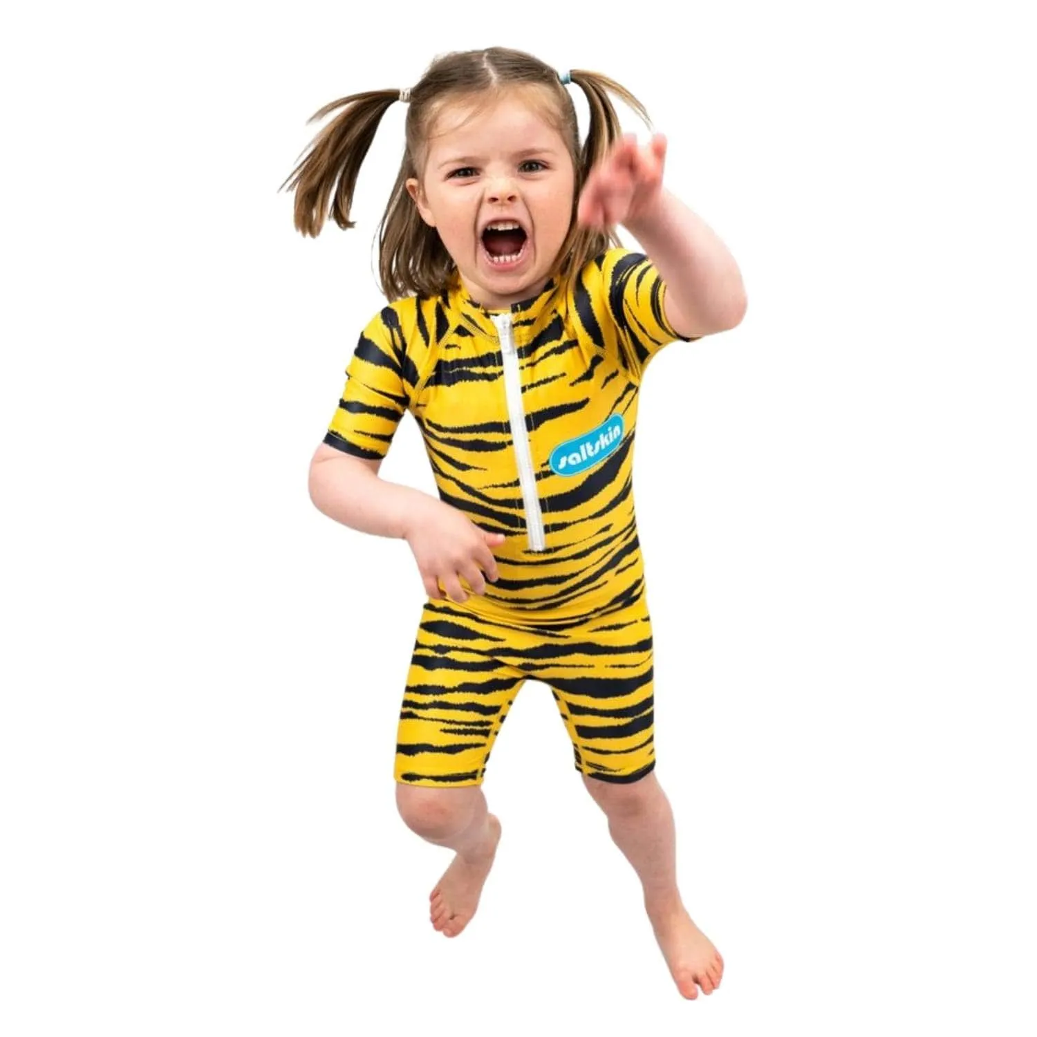 Saltskin Youth Kids UV Shorty Sun Suit - Tiger