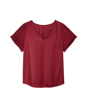 Serena Short Sleeve Blouse | Burgundy