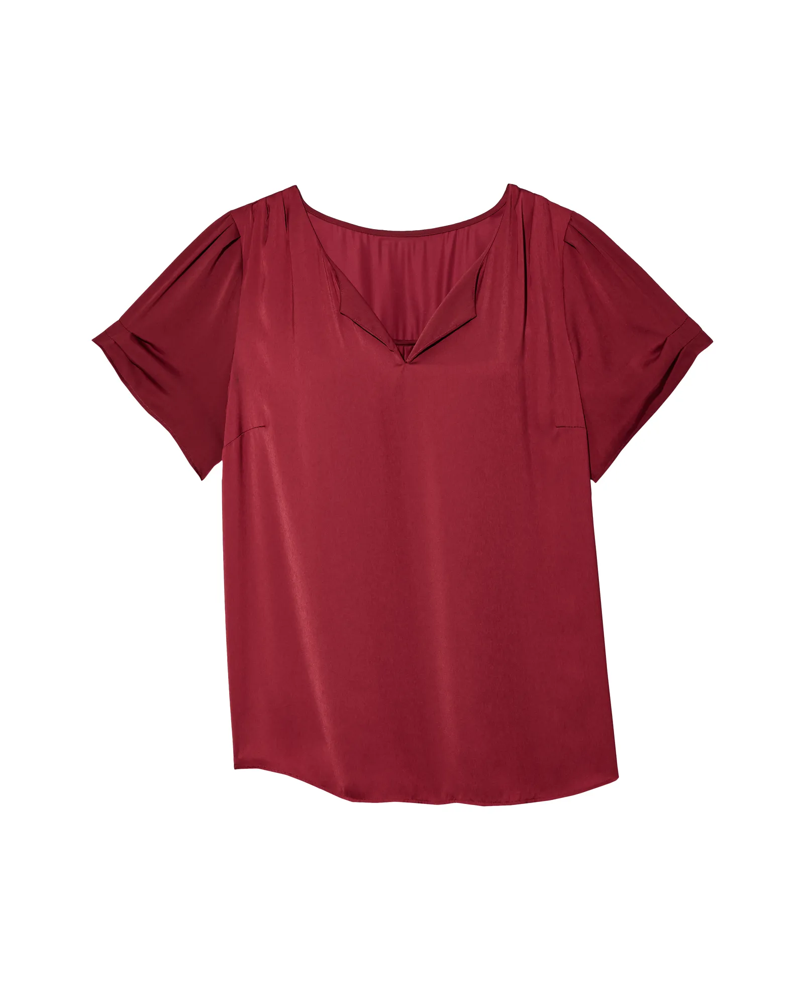 Serena Short Sleeve Blouse | Burgundy