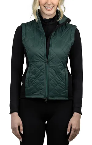 Slim Fit, Forest Green and Black Quilted Vest - Final Sale