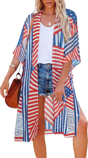 Women's Kimono Swimsuit Coverups Casual Loose